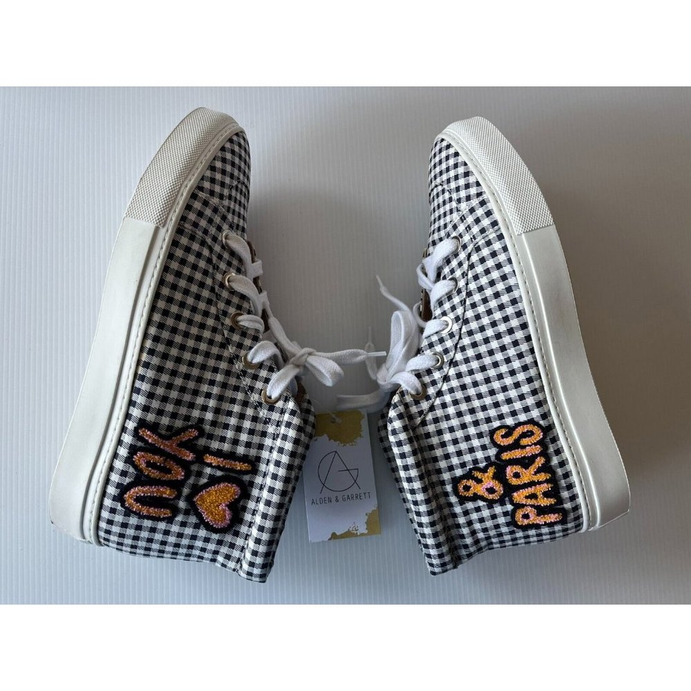 Laurence Dacade White & Black Plaid I 3 High Top Sneakers, Size 11 (US) 41 (EU)